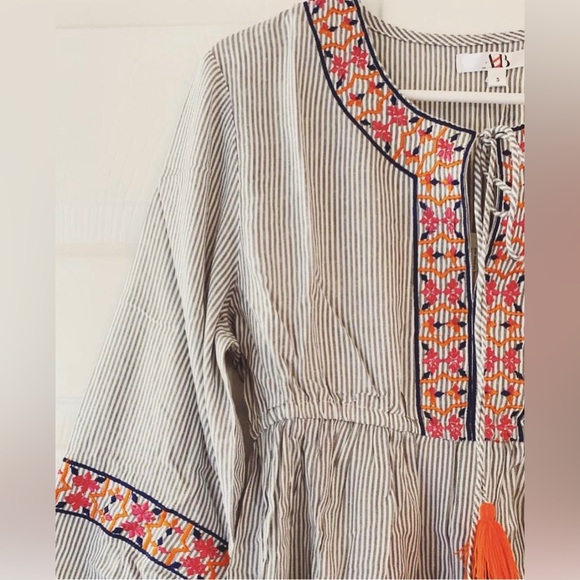 Girls PERIWINKLE EMBROIDERED DRESS | BOHEMIAN EMBROIDERED DRESS - Picture 8 of 8